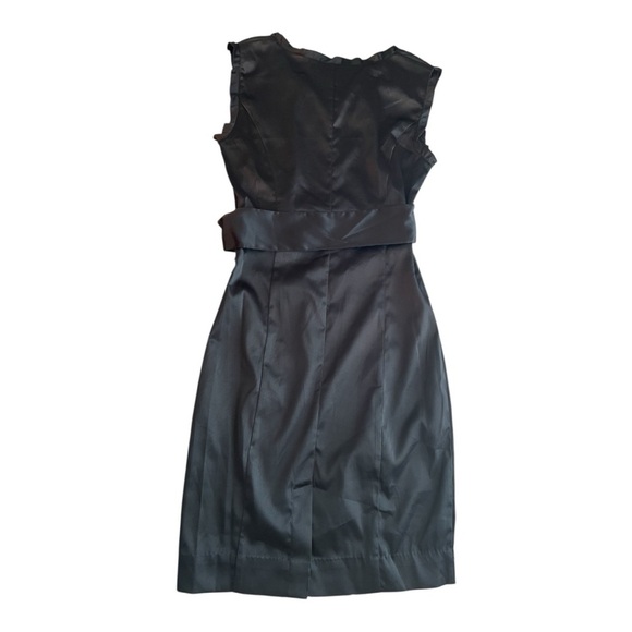 FIORUCCI Satin sleeveless Mini Dress with embellished bow ruffles & logo belt - Picture 4 of 15